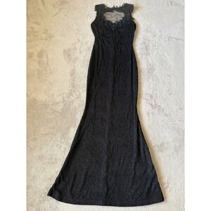 Windsor Size S Stephanie Open Back Lace Dress‎ Black Lace Formal Gown Evening